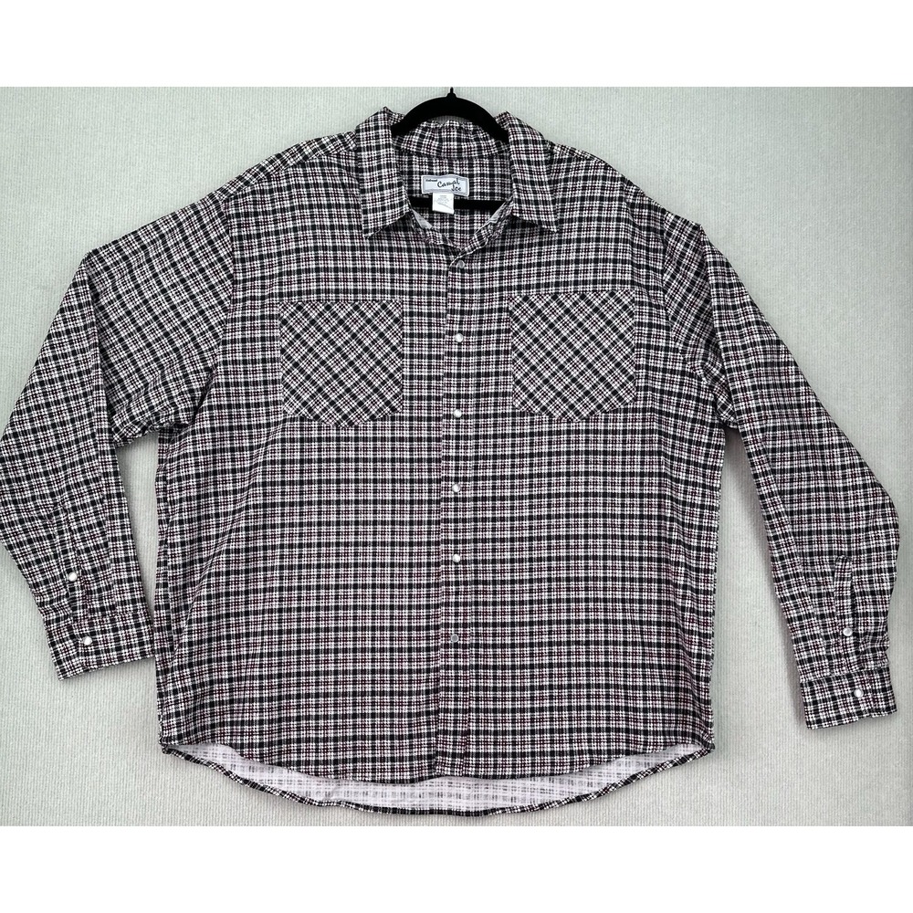 Vintage Haband Casual Joe Men's XL Plaid Pearl Snap Western Shirt Cotton 0434